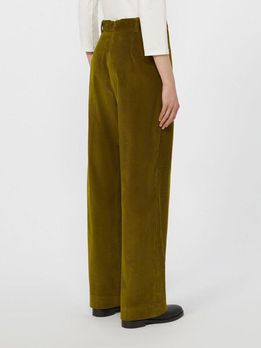 pantalon en velours de coton - vert olive