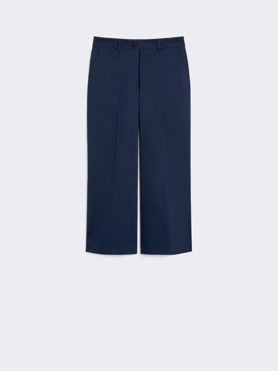 pantalon court en satin de coton - bleu marine
