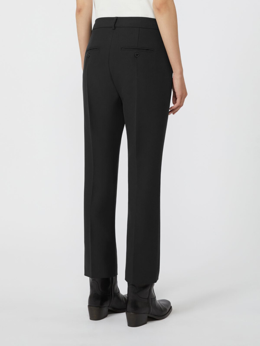 pantalon cigarette en toile stretch - noir