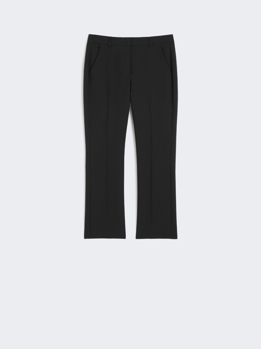 pantalon cigarette en toile stretch - noir