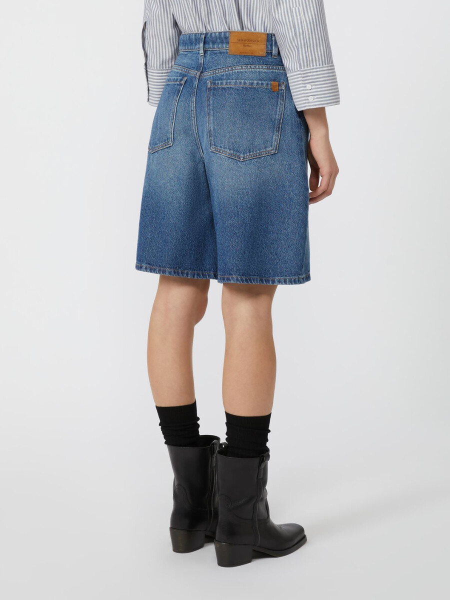 bermuda en denim de coton - marine