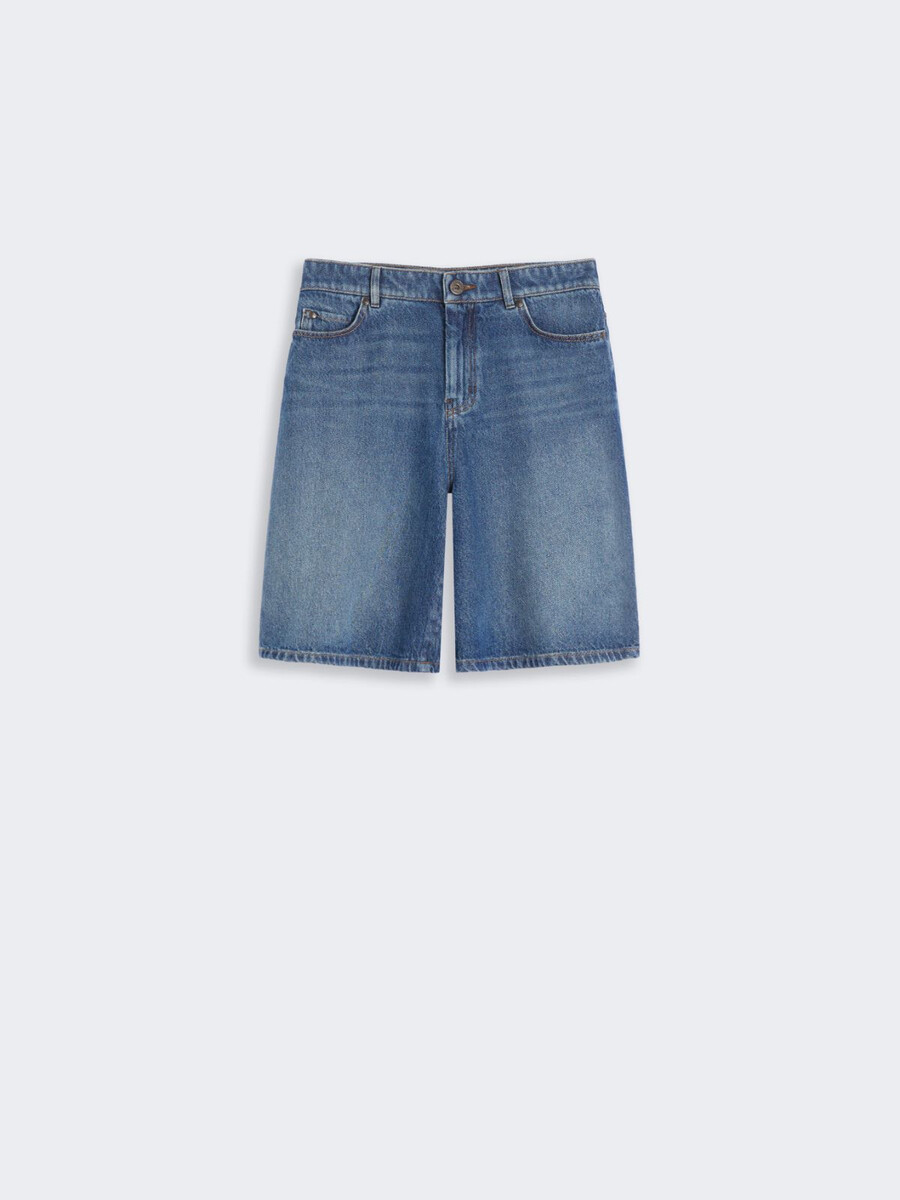 bermuda en denim de coton - marine