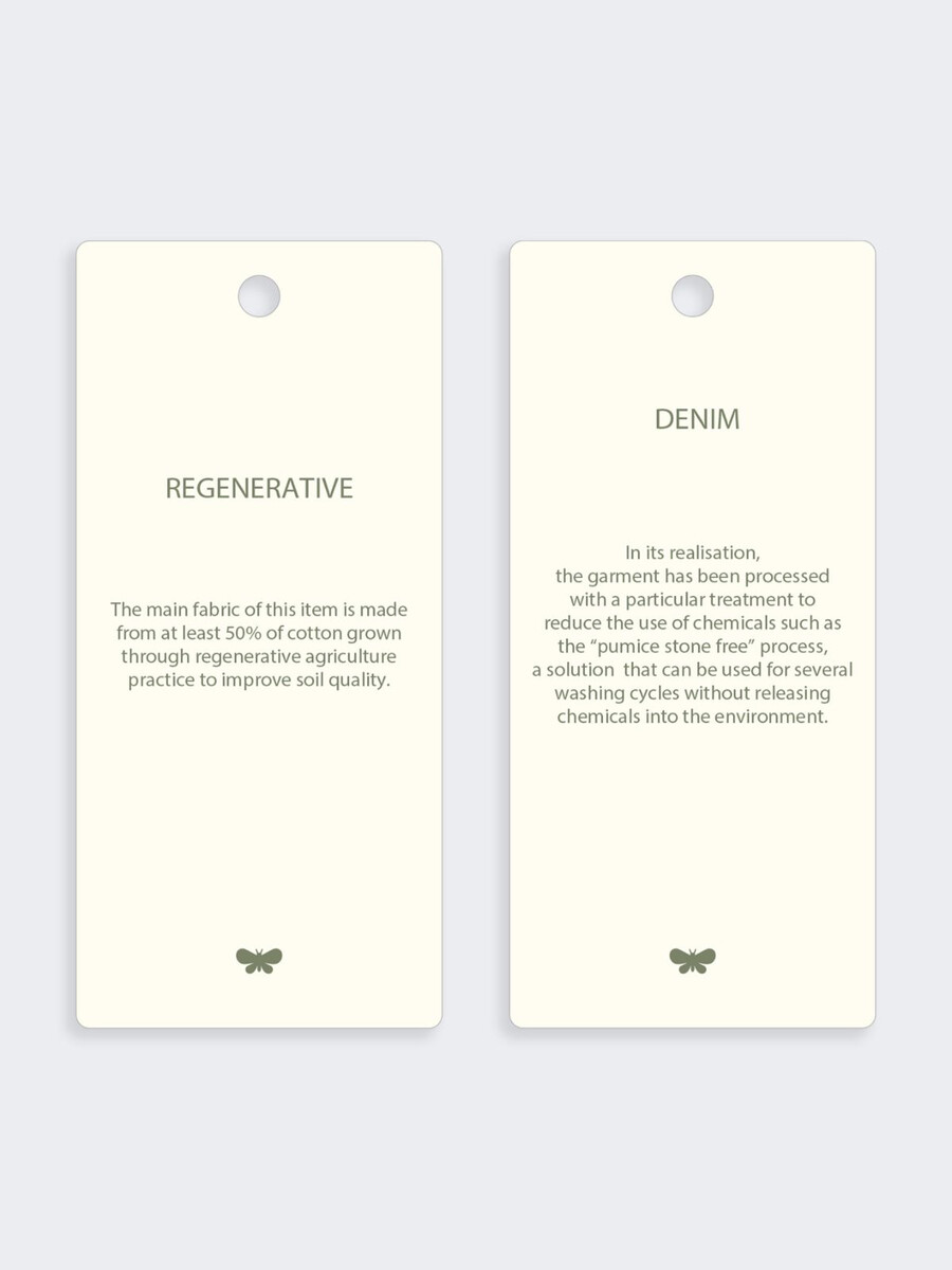 pantalon large en denim de coton - marine