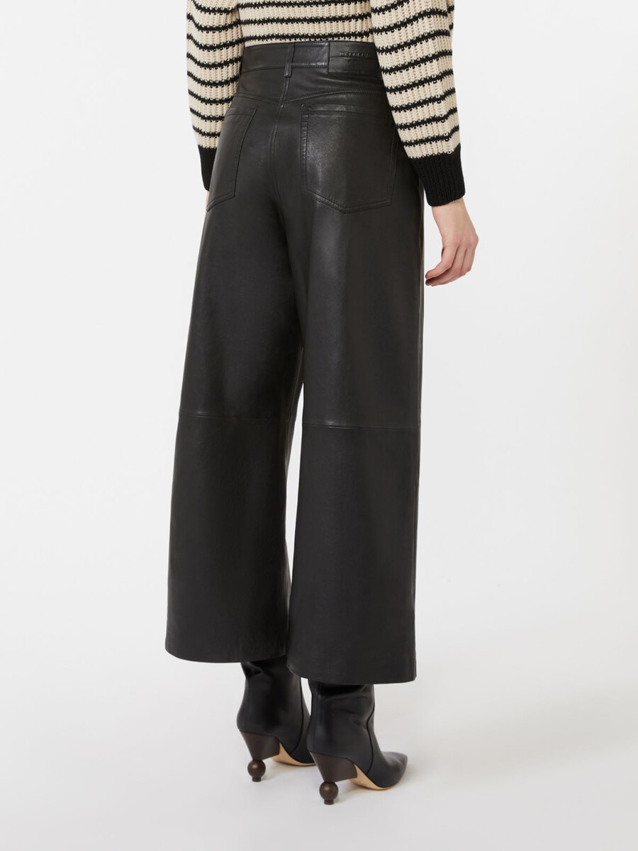 pantalon en cuir nappa - noir