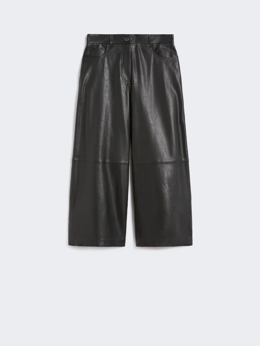 pantalon en cuir nappa - noir