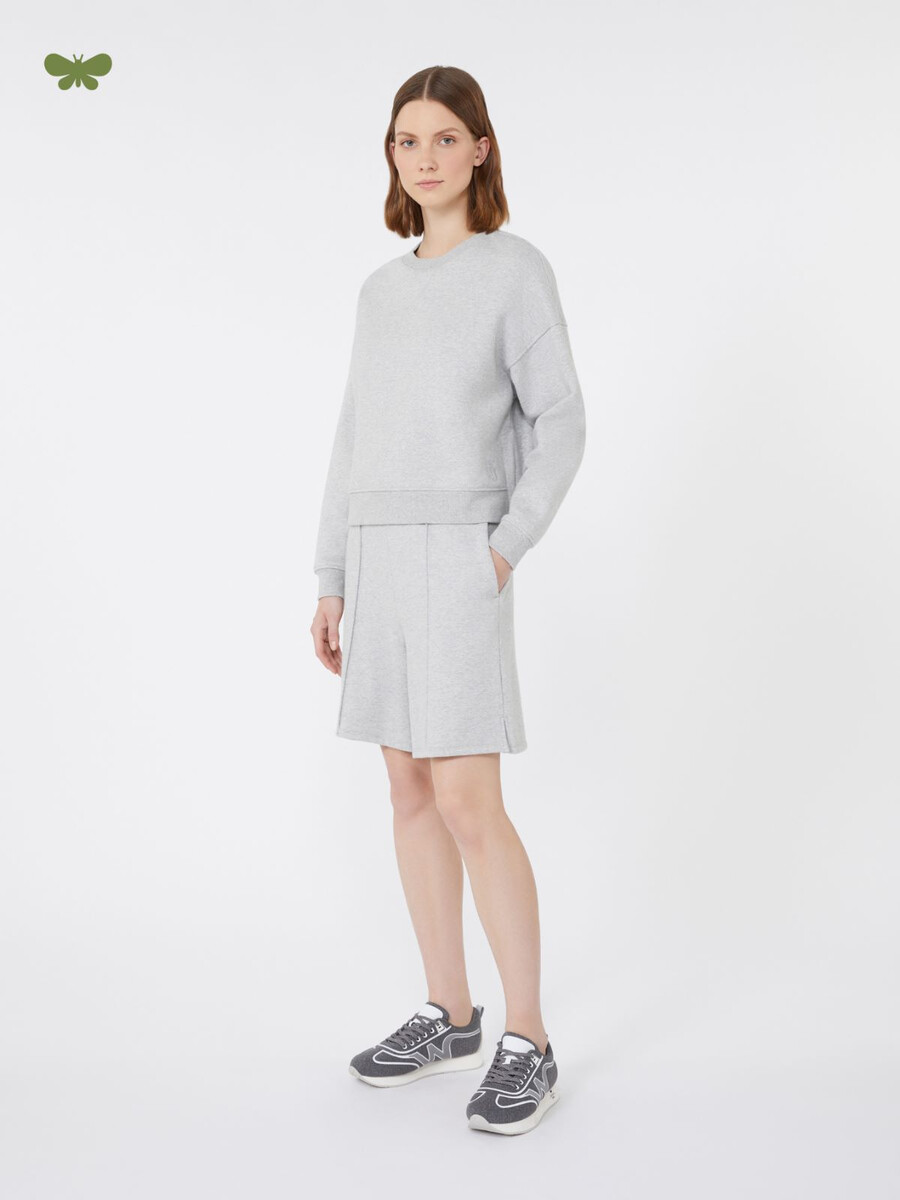 short en molleton de coton - gris clair