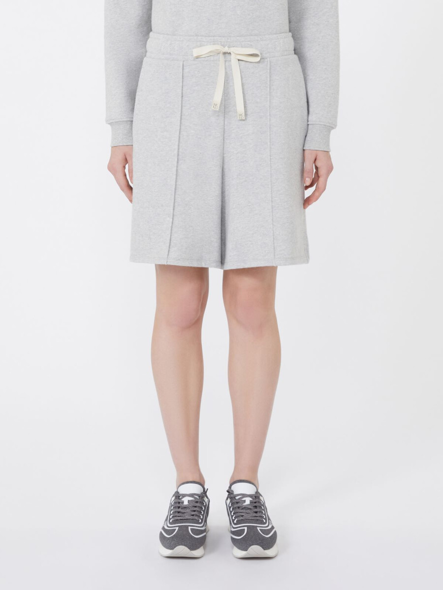 short en molleton de coton - gris clair