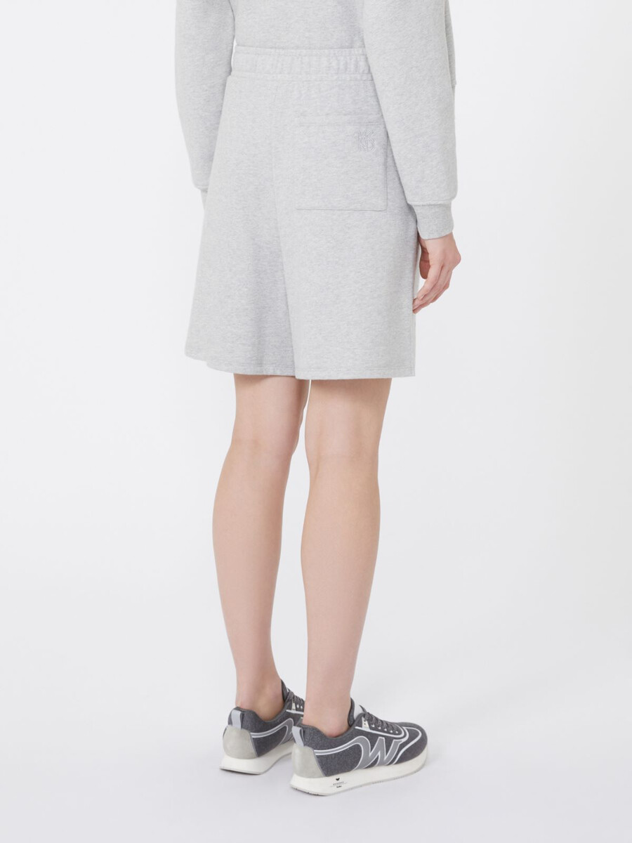 short en molleton de coton - gris clair